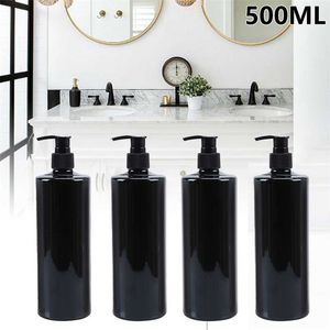 4x Refillable 500ml Empty Lotion Pump Bottles For Gel Soap Dispenser Shampoo 500ml Large Capacity Refillable Containers 211130