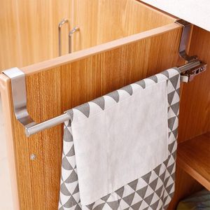 Toalhas de toalhas 2022 Aço inoxidável Porta de banheiro de aço Banheiro barraco de barra de barra da porta do organizador pendurado cozinha doméstica