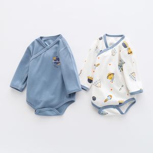 Baby Bodysuits Bomull Långärmad Barnens födda pojke kläder 210515