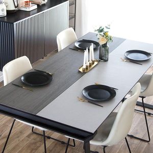 Table Cloth Creative Wood Grain PVC Leather Mat Waterproof Oilproof Heat Resistant Rectangle Tablecloth Custom Dining Protector