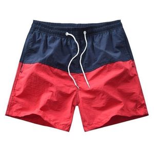 Pantaloncini elastici morbidi e traspiranti da uomo Pantaloncini per la casa a blocchi di colore semplici alla moda Pantaloncini casual da spiaggia larghi 210329