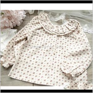 Clothing Baby Kids Maternity Drop Delivery 2021 Baby Shirts White Shirt Girl Ruffles Collar 100Percent Tiny Cotton Blouse For Girls 210305 Gh