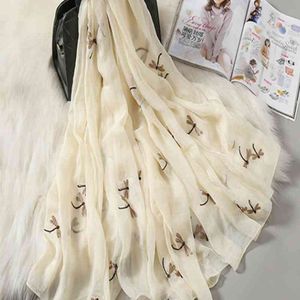 Embroidery Women Silk Scarf Lady Shawl Beautiful Beach Towel Muslim Hijab Fashion For Spring Big Size Soft Feeling