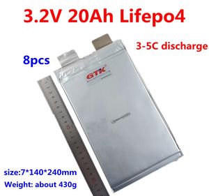 GTK 8PCS Перезаряжаемые LifePO4 Battery Battery Pough 3.2V 20ah для 24 В BTETERY Pack Diy Golf Cart Солнечная система 70140240