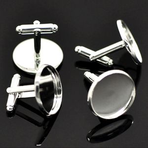 10 adet Kol Düğmeleri Kol Düğmeleri Cabochon Ayarı Bakır Gümüş Kaplama Takı DIY Bulguları 26x22mm (Fit 20mm)