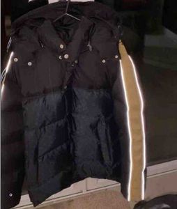 Mens Down Jacket Nylon vadderade designers jackor med avtagbar huva och dragkedjafickor Par varm reflekterande kappa