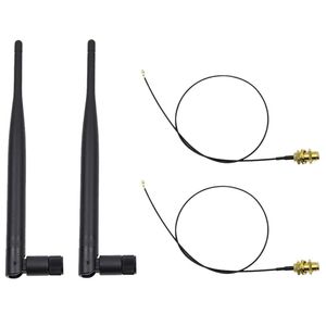 Factory 6Dbi 2.4GHz 5GHz Dual Band Antenna M.2 IPEX MHF4 Cavo di prolunga U.fl a WiFi RP-SMA Set di antenne Pigtail per antenna router wireless