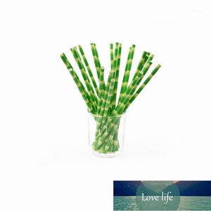 Drinking Straws Green Bambo Design Paper For Birthday Wedding Decorative Festival Party Event Supplies Straws1