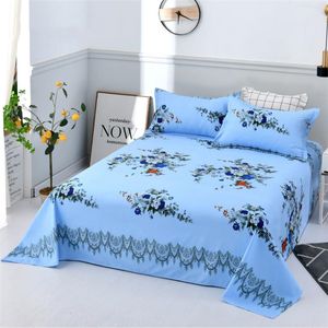 Nostalgic Style Bed Sheet Thin Textile Bedroom Bedding With 2pcs Pillowcase Single Double Large Size King Queen Bed Cover F0501 210420