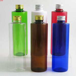 24x250 ml Büyük Boş Plastik Şişe Alüminyum Altın Gümüş Kap Delik Conta Plug 250cc Seyahat Doldurulabilir Ambalaj Konteyner