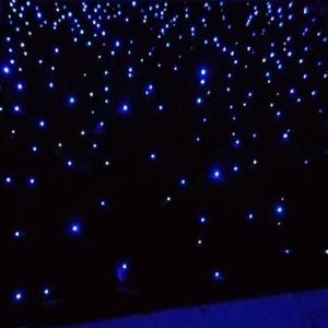 Parti Dekorasyon En Kaliteli LED Backdrop Mavi-Beyaz Renkler Yıldız Bez Yıldızlı Gökyüzü Perde Sahne Kulübü Düğün EV için Uzaktan Kumanda ile