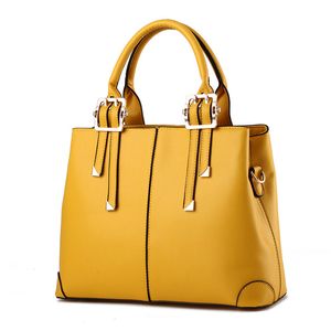 HBP Mulheres Bolsa Bolsa PU Couro Totes Bag Ombro Senhora Senhora Simples Estilo Handbags Bolsas Cor Amarelo