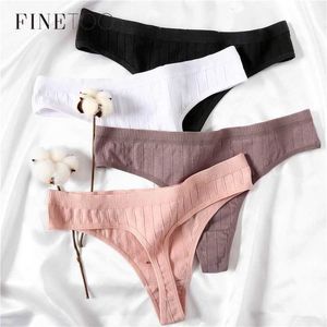 Finetoo Women Underpants Sexy Lingerie Algodão G-String 3 Pcs Calcinha Confortável Thong Low-Rise Underwear Mulheres String Intimate Y0823