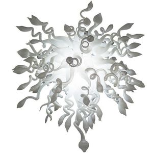 シンプルなスタイルのシャンデリアランプ手吹き付けガラスシャンデリアホワイトカラーライトLEDリビングルームアートの装飾のための照明器具