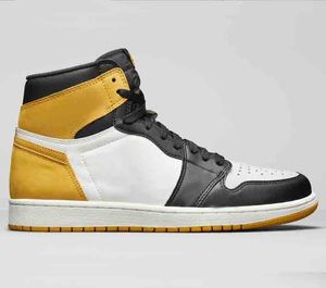 top 1 High OG Patina Men Basketball Shoes 6 Rings 1s Summit White Black Yellow Ochre Outdoor Trainers Sneakers 555088-135 With box