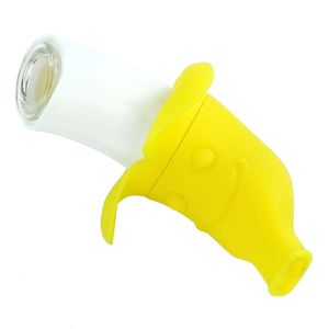 4.7 '' Banana mão tubo de óleo queima tubos de silicone bongos de silicone fumar uso para erva seca