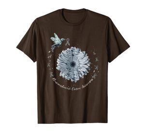 Hummingbird Zebra Sunflower Neuroendocrine Cancer Awareness T-Shirt