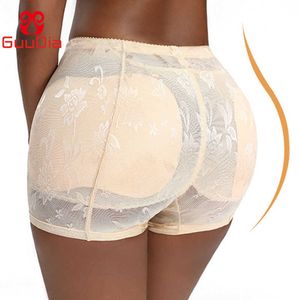 Guudia Kalça Artırıcı Popo Kaldırıcı Kadın Vücut Şekillendirici Yastıklı Külot Dantel Push Up Bodysuit Shapers Karın Kontrol Külot Shapewear 210708