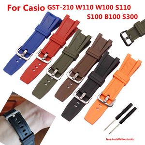 시계 Casio GST-S130 S110 W100 W120 W130 GST-W300 GST-S410 GST-B100 수지 망 시계 스트랩