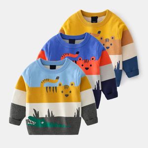 Pullover Kids Knitted Sweater Warm Winter Jersey Loose Knitwear Cartoon Toddler Baby Boys Girls Sweaters Children Clothing