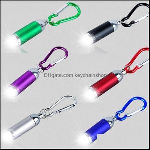 Nyckelringar Fashion Accessories Hållbar nyckelring Key Chain Mini Convex Mirror Torch Flashlight Lamp Justerbar Focus LED Light Flash Portable