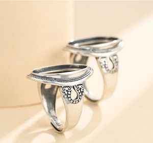 Anéis de cluster 18 * 13mm 925 Sterling Silver Semi Mount Bases Blanks Base Embalagem Pad Ring Setting Set DIY Jóias A5629