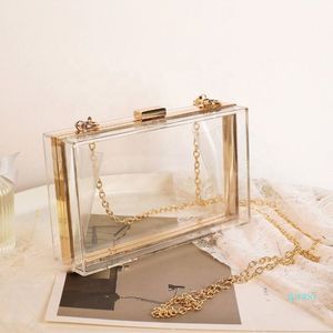 Designer Evening Handbag Stadium Clear Purse Cute Transparent Crossbody Chain Lady Acrylic Clutch Bag