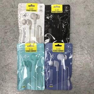 Uniwersalny 3,5 mm Słuchawki Słuchawki S-02 Bass Earbuds Słuchawki douszne z MIC dla Huawei iPhone 5 6s Samsung MP3 MP4