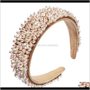 Jewelry Drop Delivery 2021 Baroque Pearls Beads Full Pearl Padded Hoop Sequins Headbands Women Hair Accessories Gold Vintage Headwear Hyfkc