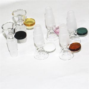 Haisahs 14mm i 18mm 2 w 1 Diament Styl Grube Pyrex Glass Bowls Tobacco Herb Bowl Piece Silikonowe Bong Wody do palenia