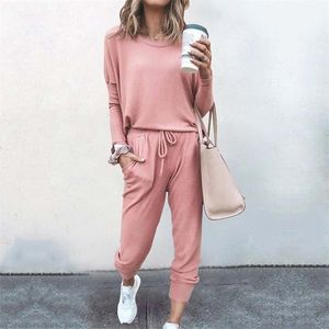 Jesień Piżama Zestaw Kobiety Piżanie Lounge Wear Kobieta Loungewear Nightwear Damskie Homewear Sleep 211215