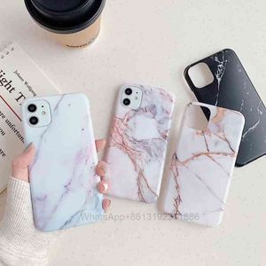 Marmor Matte Frosted Soft TPU IMD Fodral för iPhone 13 Mini 12 11 Pro Max XR XS X 8 7 6 Plus Luxury Silicone Natural Granit Stone Rock