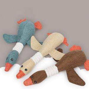 Pies żuje zabawki Pet Wild Goose Stuped Plush Puppy Squeaky Funny Chew Zabawki dla małych i średnich psów Dostawy YFA3148