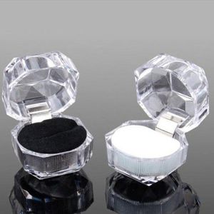 20 teile/los Schmuck Paket Ring Ohrring Box Acryl Transparent Hochzeit Verpackung Schmuck Box