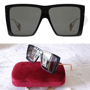 Solglasögon för män Retro Målet Metal Temples 0434S Dubbel G Big Logo Square Ladies Glasses Full Frame Fashion Designer Solglasögon Slumpmässig Box