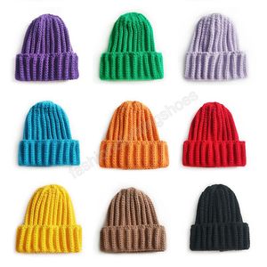 15 färger baby vinter hatt för tjejer beanie nyfödda stickade bonnet hattar pojke toddler tillbehör spädbarn grumligheter 3-15m