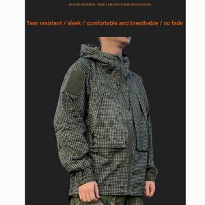 Tactical Desert Night Camouflage Men's Open Zip Hooded Light Top Hunting Jackets