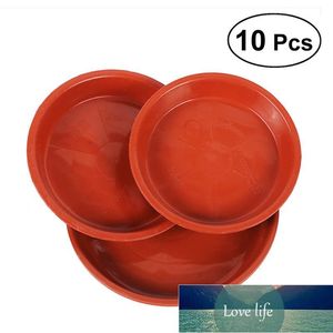 10pcs Plastic Flowerpot Drip Tray Plant Pot Saucer for Fleshiness Planter Garden Balcony - Type 160 (Red)