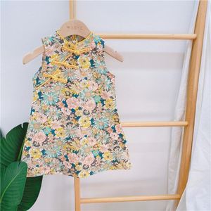 Abiti da ragazza 1-7T Summer Girls Floral Baby Girl Weding Party Dress Bambini Costume tradizionale cinese Cheongsam Abiti Qipao