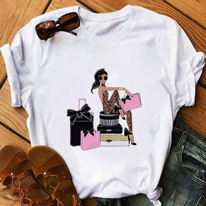T-shirt da donna Summer Fashion Beauty Stampa Abbigliamento da strada casual T-shirt con grafica Harajuku Top da donna T-shirt a maniche corte