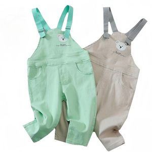 Frühling Herbst Baby Jungen Mädchen Cartoon Overalls Kinder Casual Koreanische Mode Kinder Denim Hosen 210417