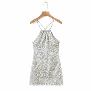 Puwd mulheres sexy mulheres colar de cintura alta vestido verão moda senhoras rua tigre tigre pulseira 210427