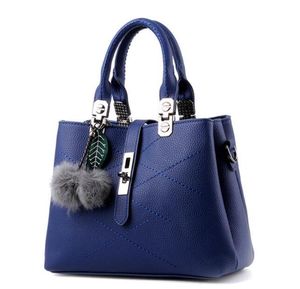 HBP Embroidery Messenger Bags Women Leather Handbags for Woman Sac a Main Ladies hair ball HandBag Tote RoseRed GreySkyBlue 44444