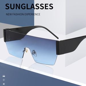 Modish Bahar Sürüş Bayan Güneş Gözlüğü Kadınlar Için Metal Sunglass Bisiklet Güneş Gözlükleri Shades Siyah Koyu Lens Gözlük Tek Parça Büyük Standart Gözlük