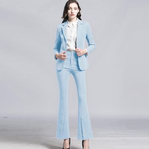 Kadınlar İki Parçalı Pantolon Mizaç Takımı İki Parçalı Yüksek Kaliteli Ofis Zarif İş Giyim Kadın İş Giysileri Röportaj Kıyafet