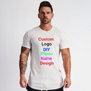 カスタマイズされたプリントTシャツの男性DIY POブランドスポーツティー半袖Tシャツメンズ服ジムボディービルフィルフィットネスTシャツ210421