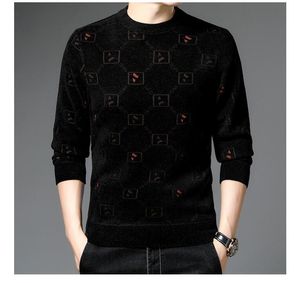 002021 cross-border foreign trade new sweater men Korean round neck pullover Slim autumn winter youth pattern knitted casual bottoming shirt for Men's Sweaters