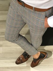 Мужчины случайные тощие брюки Бизнес-формальные партии смокинги брюки брюки