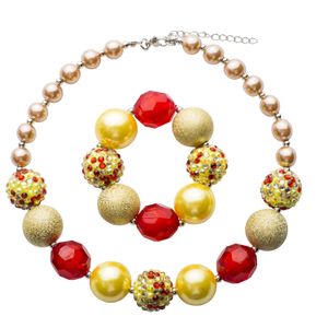 Koreanische süße Kleidungsaccessoires Großhandel Schleife Schmuck Einhorn Anhänger Halskette Kinder handgefertigte Perlen kurze Prinzessin Halsketten Set