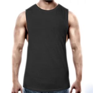 Fitness Giyim Erkek Düz Kolsuz Gömlek Spor Salonları Stringer Tank Top Boş Egzersiz Gömlek Kas Tee Vücut Geliştirme Yelek 210421